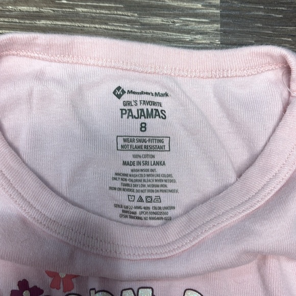 Girl unicorn pajama set includes long sleeve top and pants size 8 - Picture 5 of 6